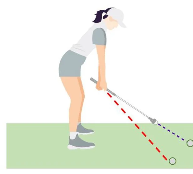 Swinging at air, the club never meets the ball