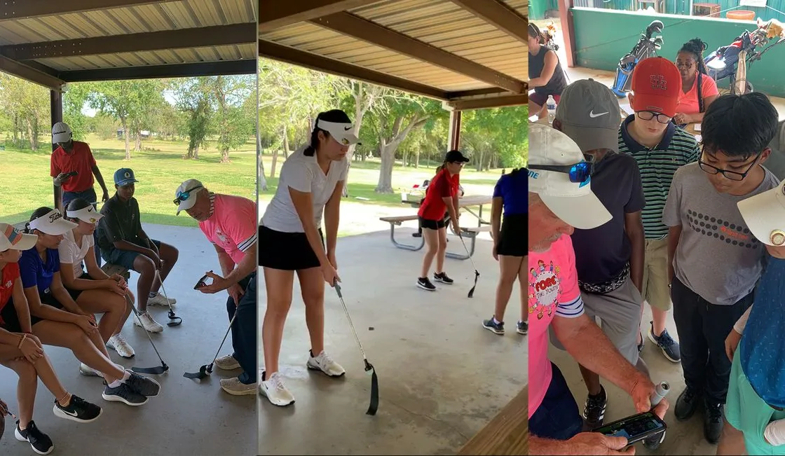 U.S. school golf class using SmartGolf