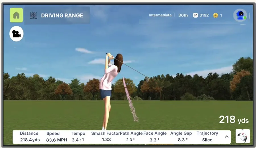 Your real swing read on screen: path, face, tempo, impact
