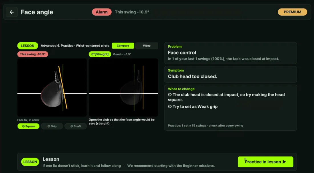 Problem, symptom and what to change on one screen